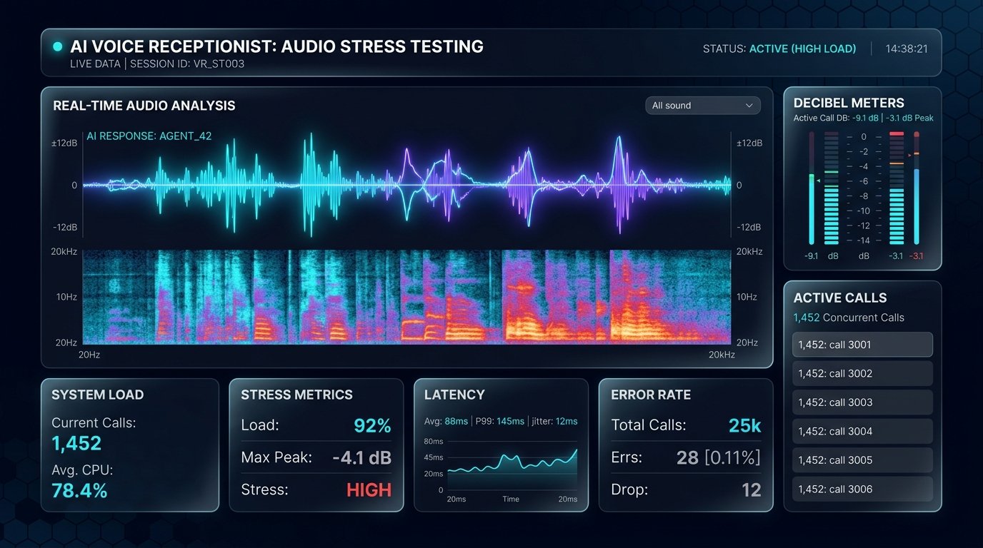 HAVOLEX AI Voice Receptionist Audio Stress Testing Dashboard