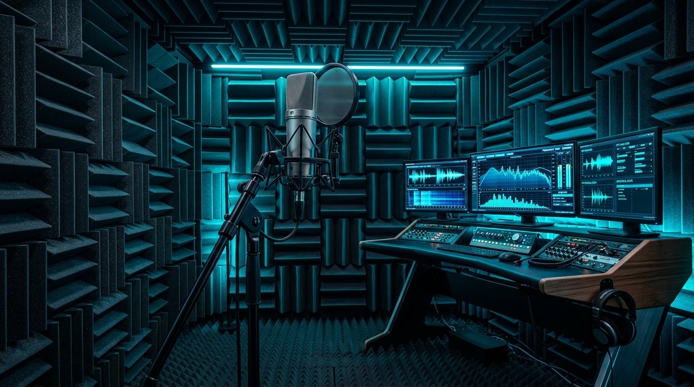 HAVOLEX Acoustic Testing Chamber with Studio Mic and Sound Analysis Screens